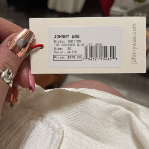 Johnny Was THE BRAIDED WIDE LEG JEAN White‎ 30 - Picture 5 of 9